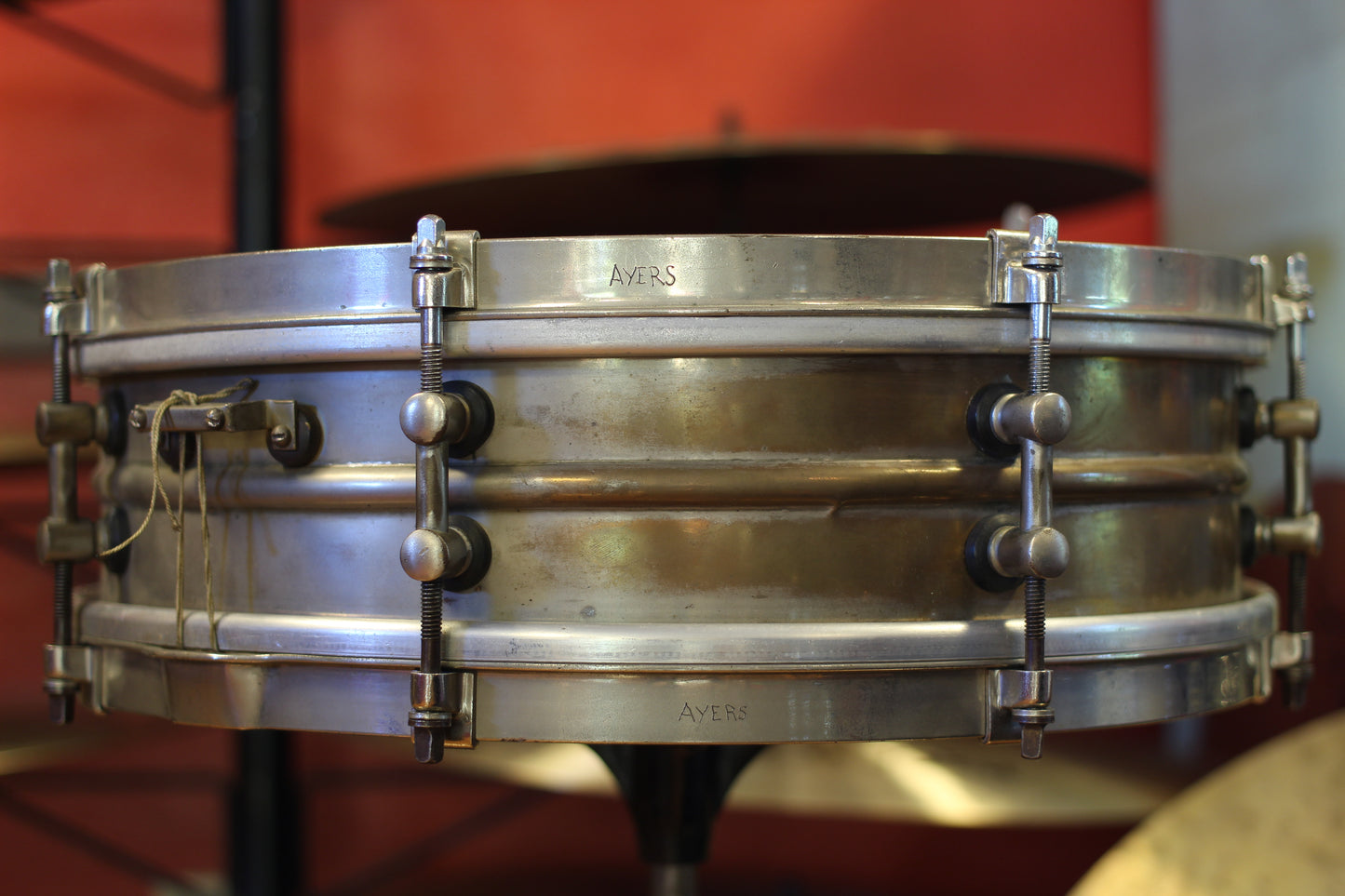 1930's Slingerland / Ayers Percussion 4"x14" Nickel over Brass Snare Drum