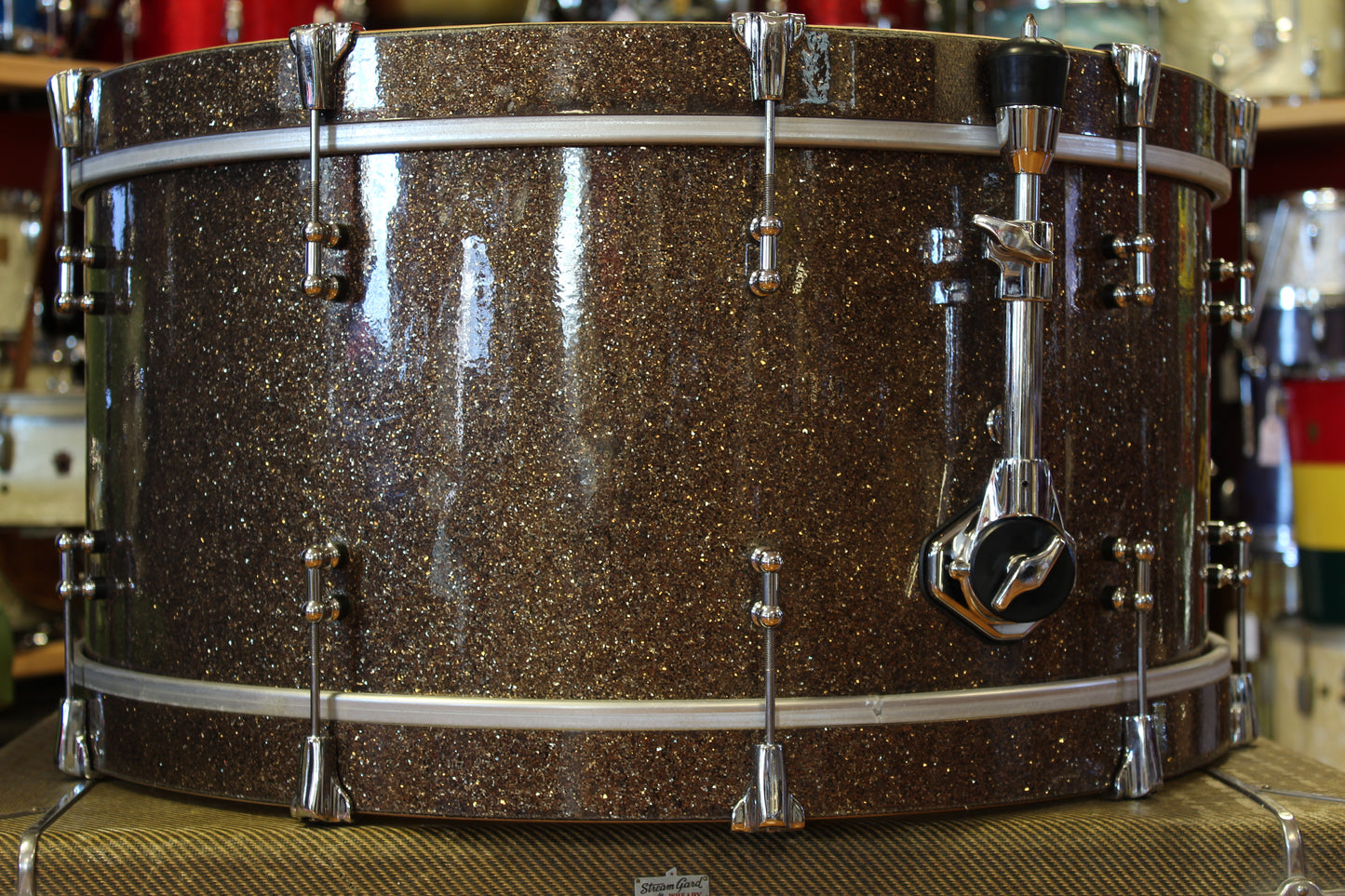 SJC Custom Drum Kit in Ginger Glass Glitter 12x26 14x16 8x12