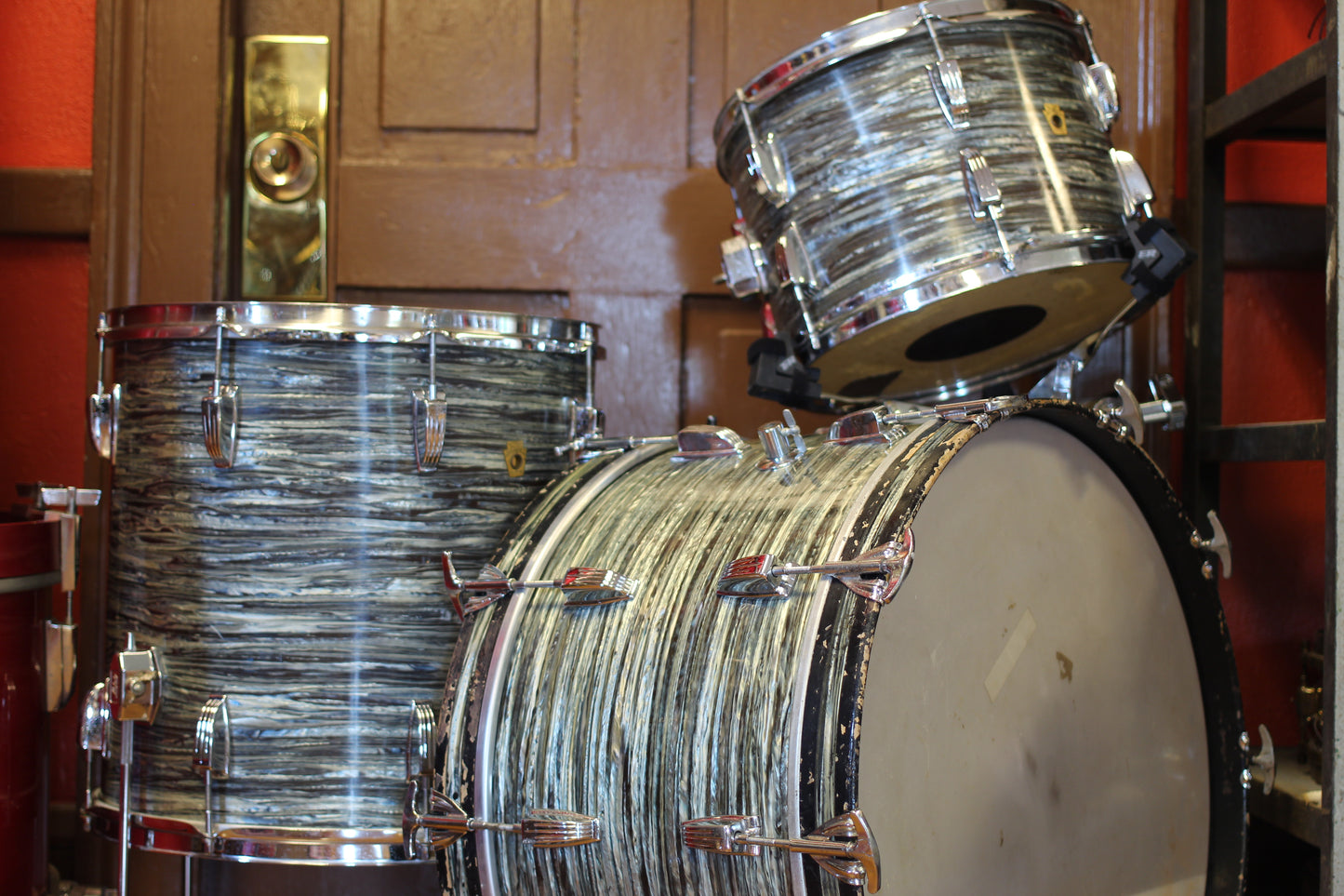 1960's Ludwig 'New Yorker' in Oyster Blue Pearl 12x22 16x16 9x13