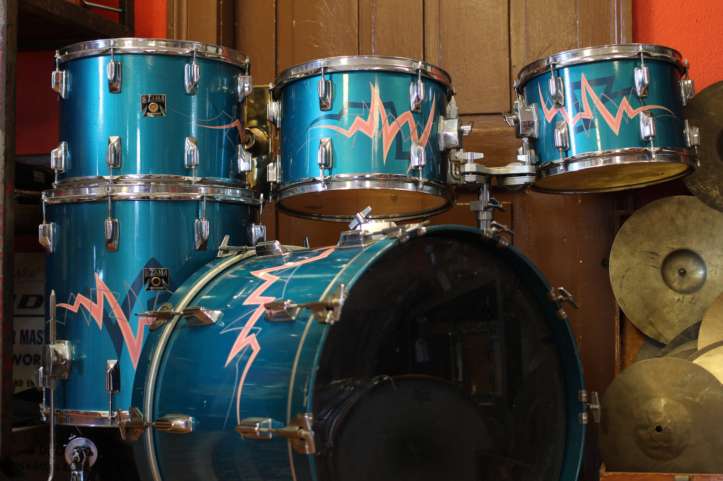 1980's Tama Superstar in Electric Blue 16x22 16x16 10x14 9x13 8x12