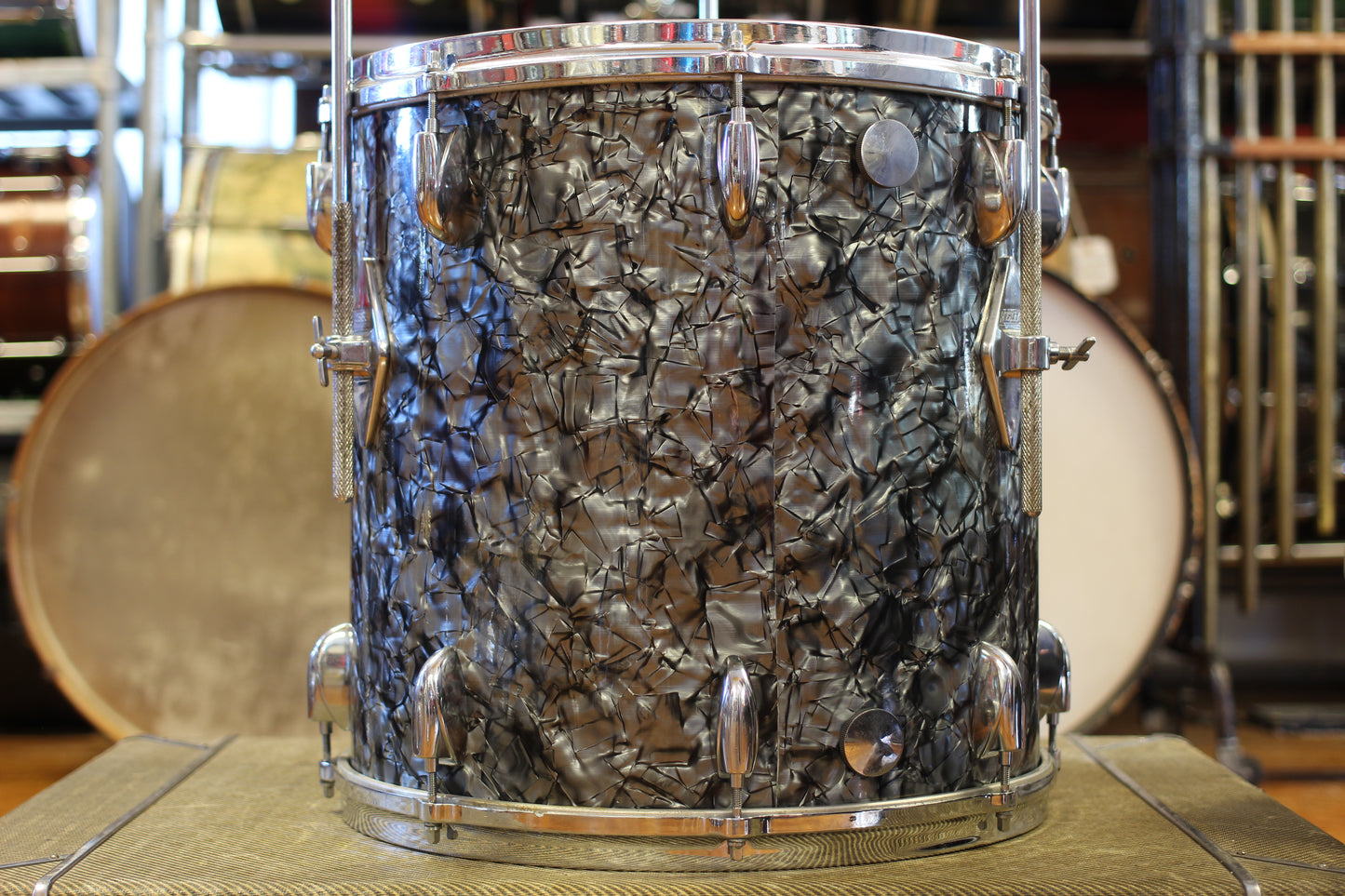 1970's Gretsch 'Blackhawk' in Black Diamond Pearl 14x22 16x16 9x13 8x12
