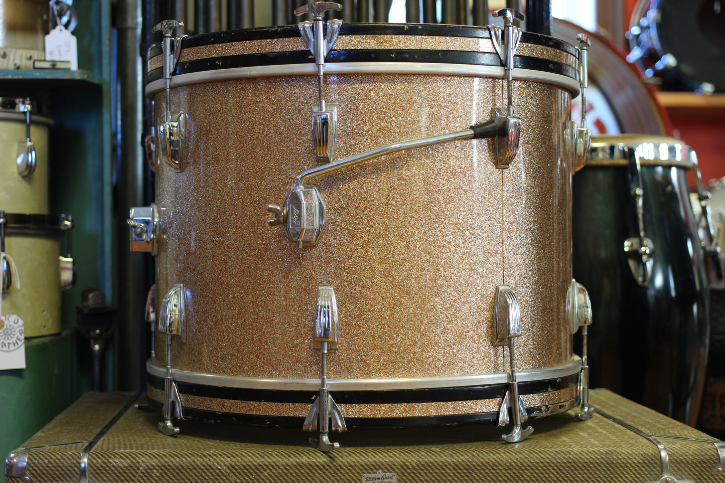 1960's Ludwig Downbeat in Champagne Sparkle 14x20 14x14 8x12