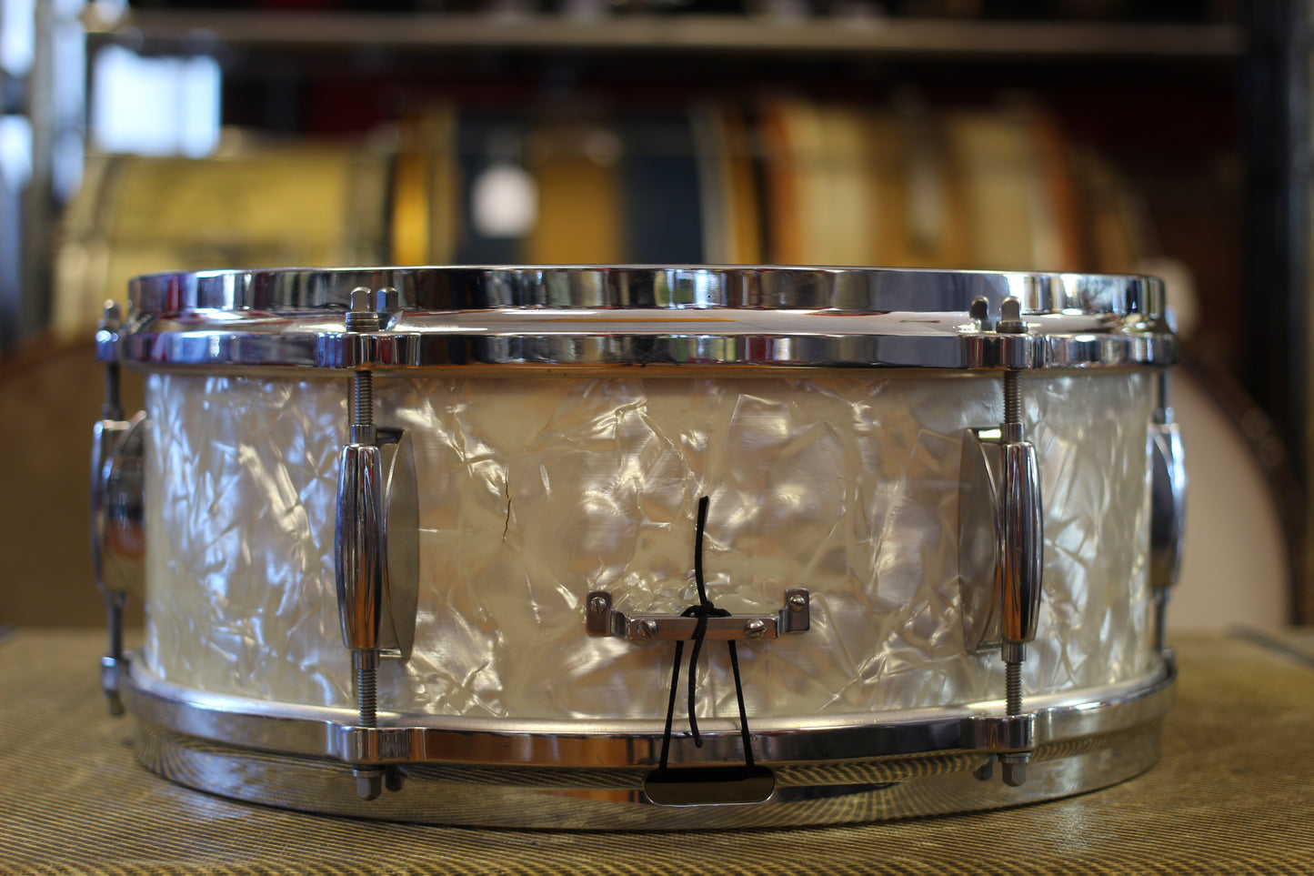 1960's Gretsch Dixieland 5.5"x14" in White Marine Pearl