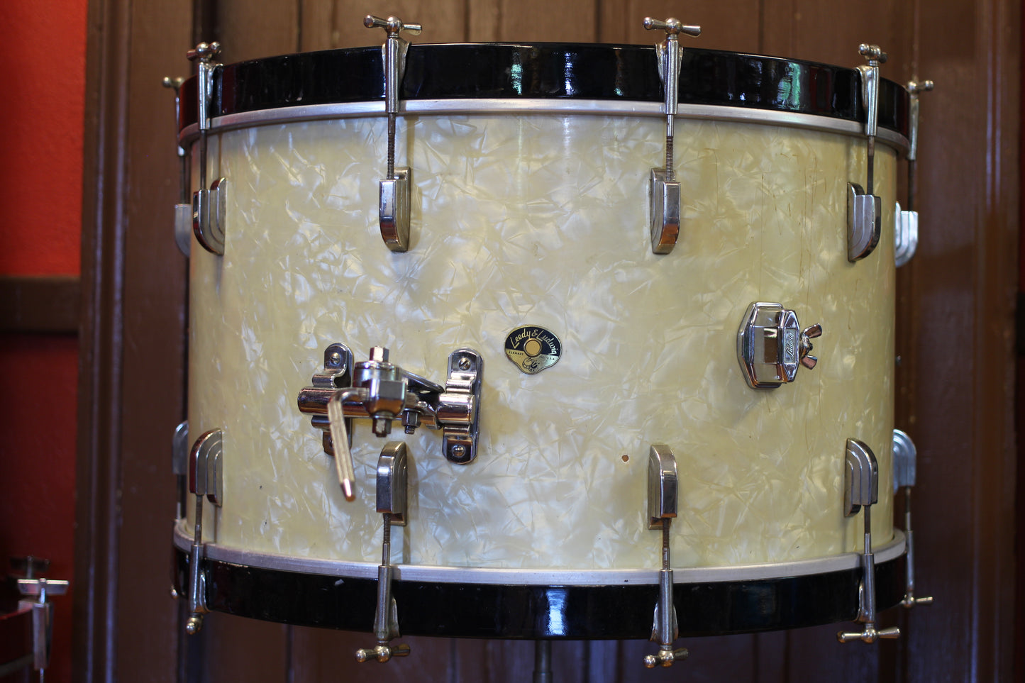 1950's Leedy & Ludwig Broadway in White Marine Pearl 14x24 16x16 9x13