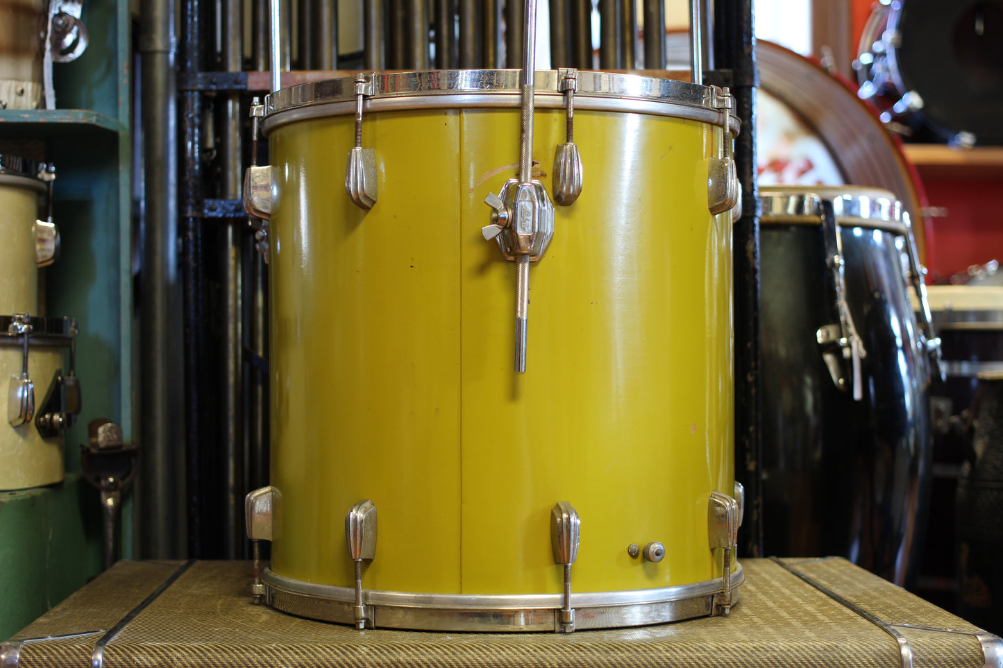 1940's Slingerland Radioking in Mustard Yellow Lacquer 14x20 16x16 12x14 9x13