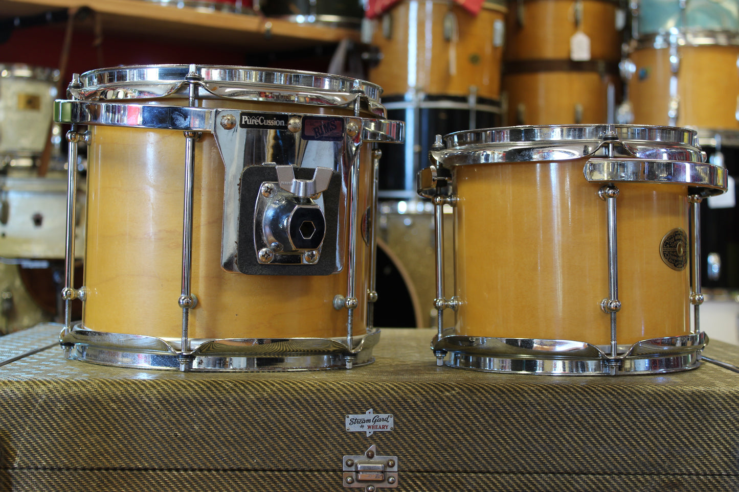 1990's Montineri Custom Drum Kit in Natural Maple 8-10-12-14-20