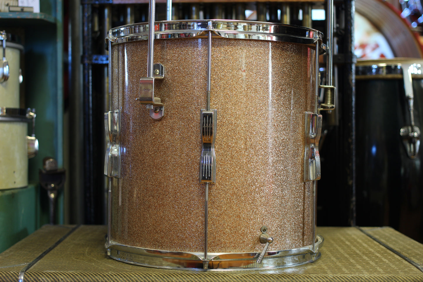1960's Ludwig Downbeat in Champagne Sparkle 14x20 14x14 8x12