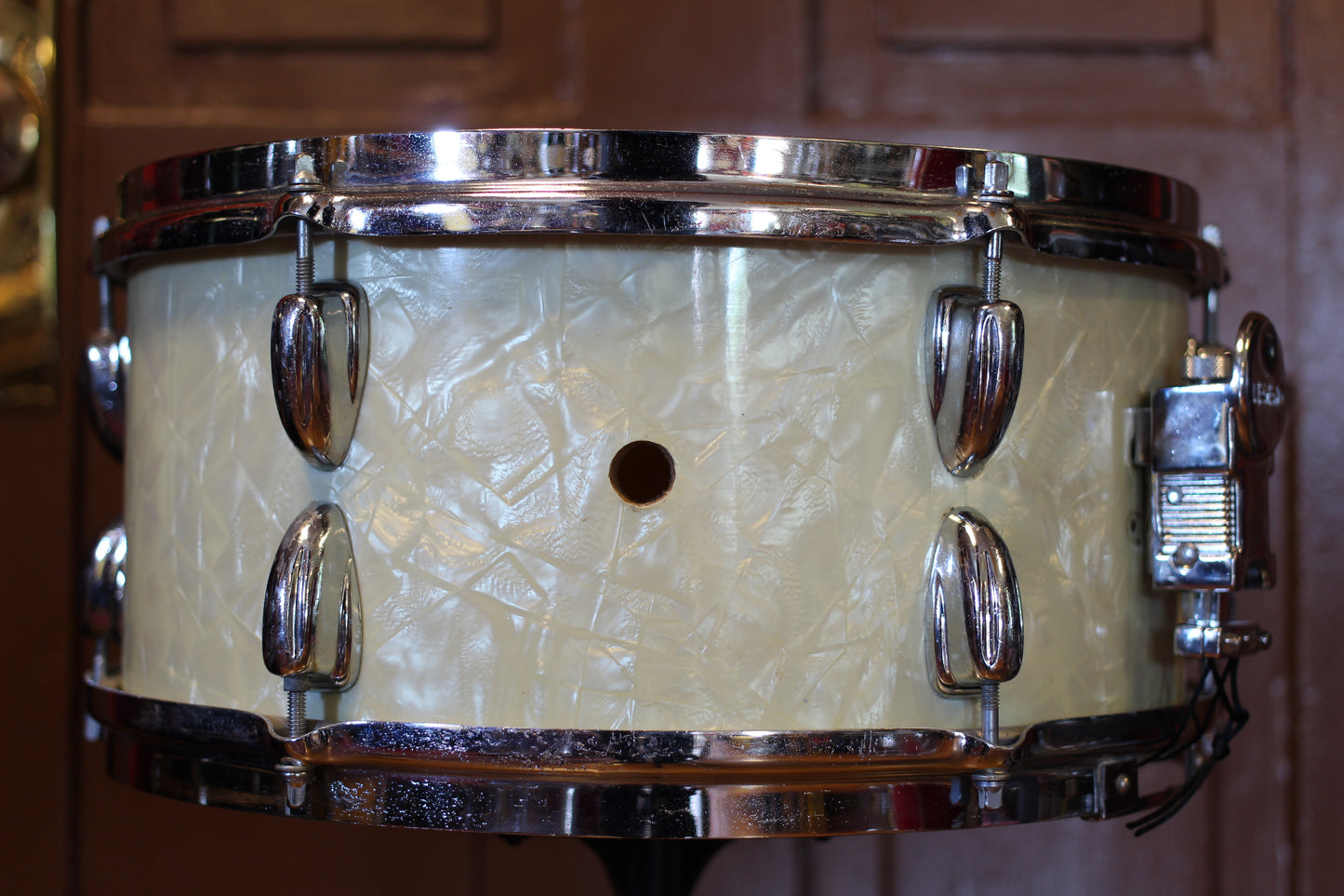 Vintage Slingerland/Legend Modified Snare Drum 6.5"x14" in White Marine Pearl