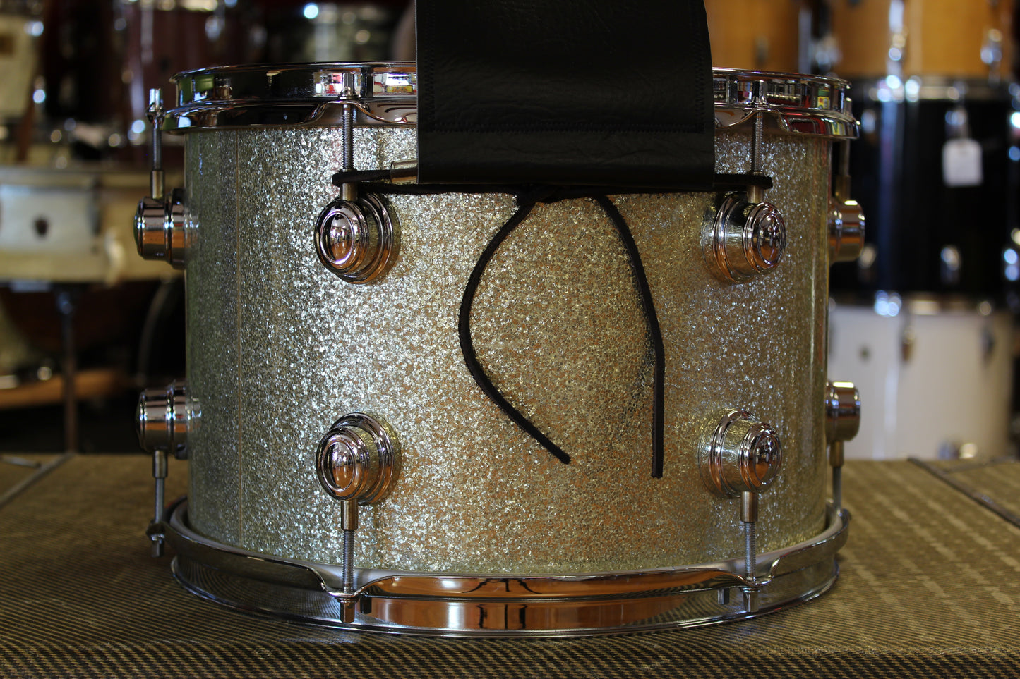 00's Montineri Custom Drums Maple/Poplar/Maple in Aged Silver Sparkle 14x24 16x16 9x13 5.5x14