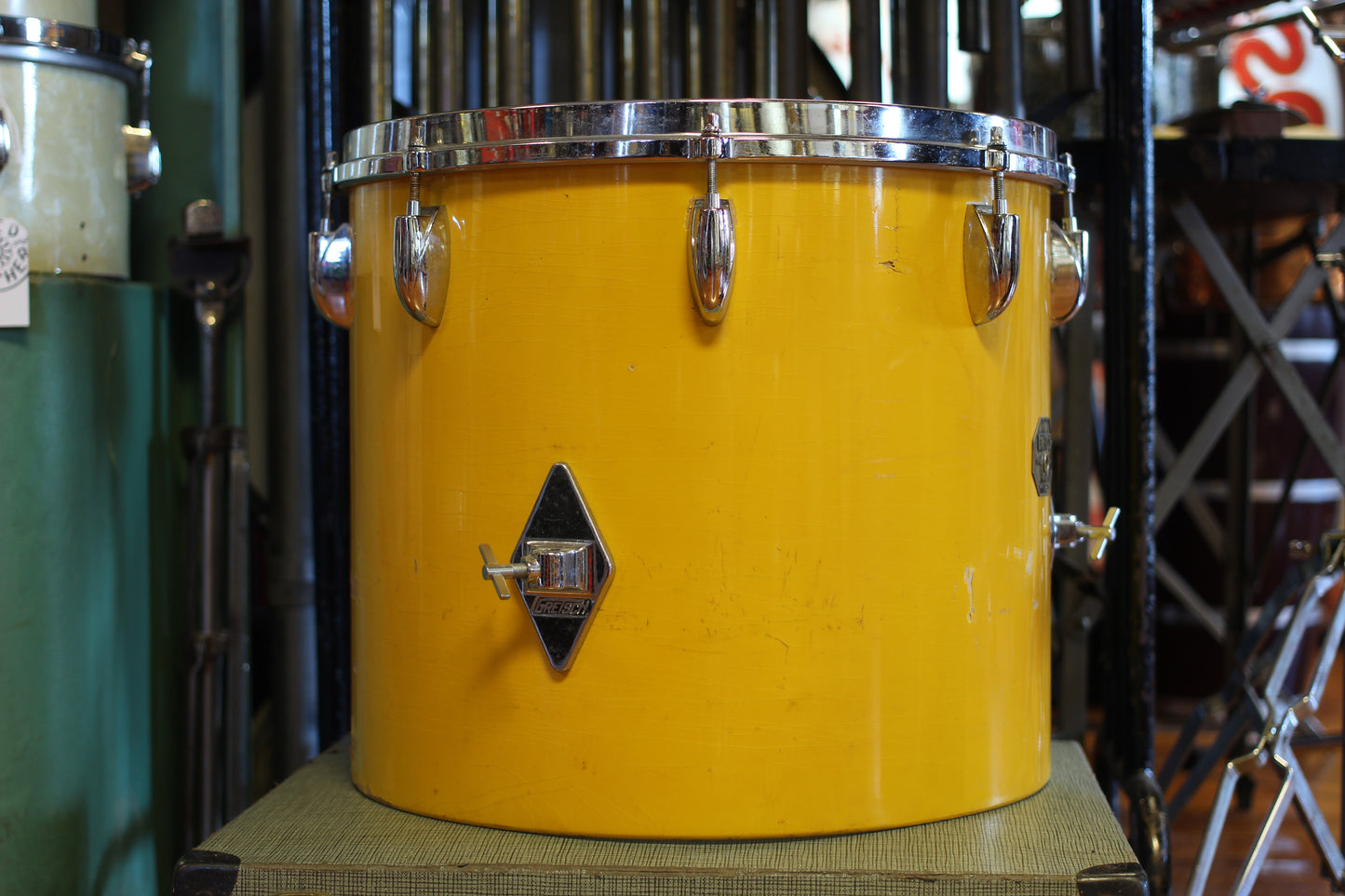 1970's Gretsch Recording outfit in Yellow Nitron Lacquer 14x22 14x16 9x13 8x12