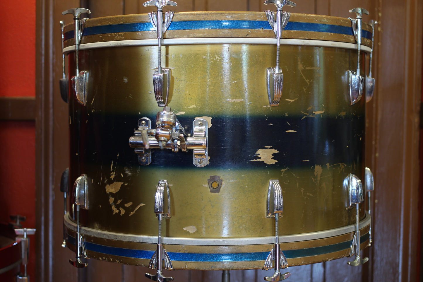 1960/70's Ludwig Deluxe Classic in Gold & Blue Duco 14x24 16x16 9x13