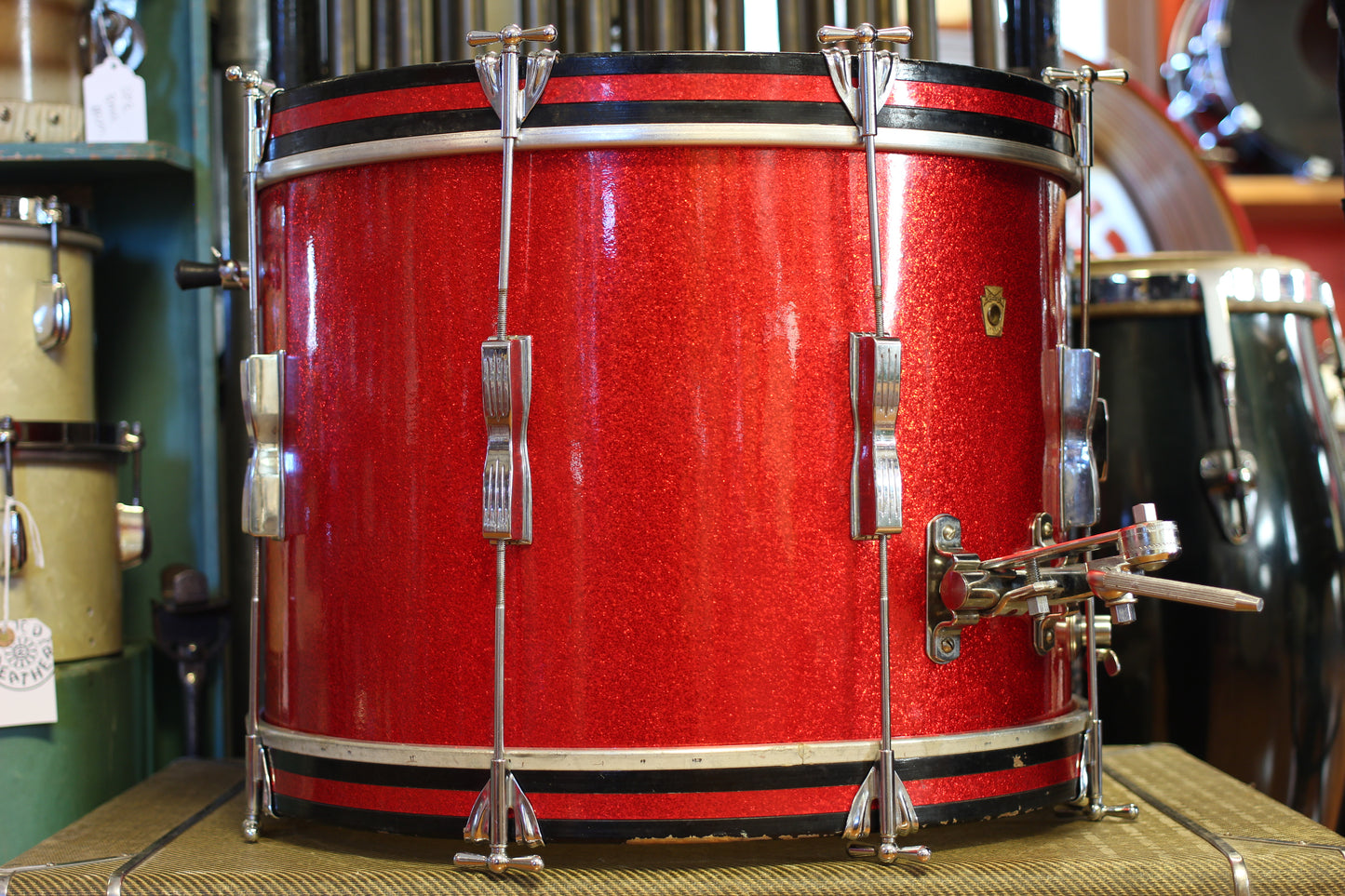 1960's Ludwig Club Date in Red Sparkle 14x20 14x14 8x12