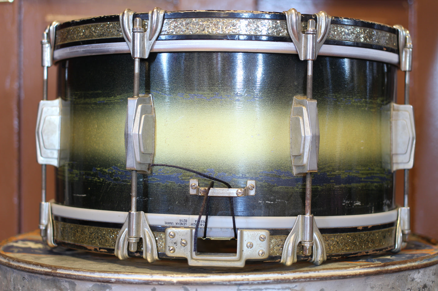 1939 Ludwig Standard Swing Model Snare Drum 7"x14" in Blue & Silver Duco