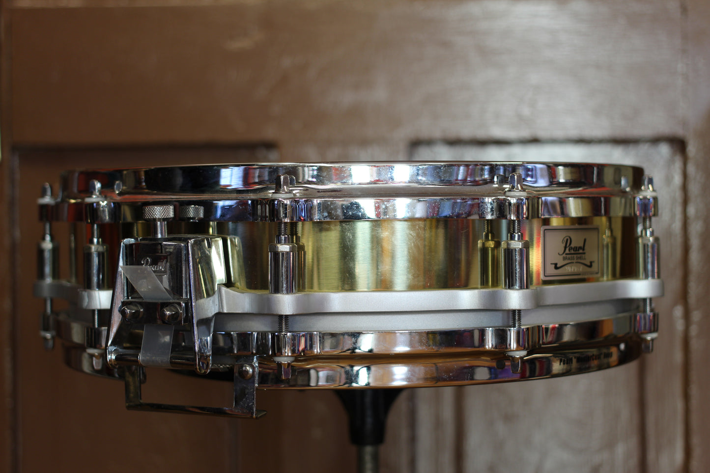 1980's Pearl 3.5"x14" Brass Free Floating Snare Drum