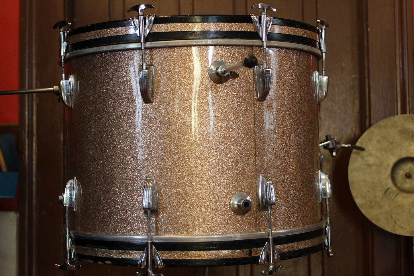 1966 Ludwig Downbeat in Champagne Sparkle 14x20 14x14 8x12