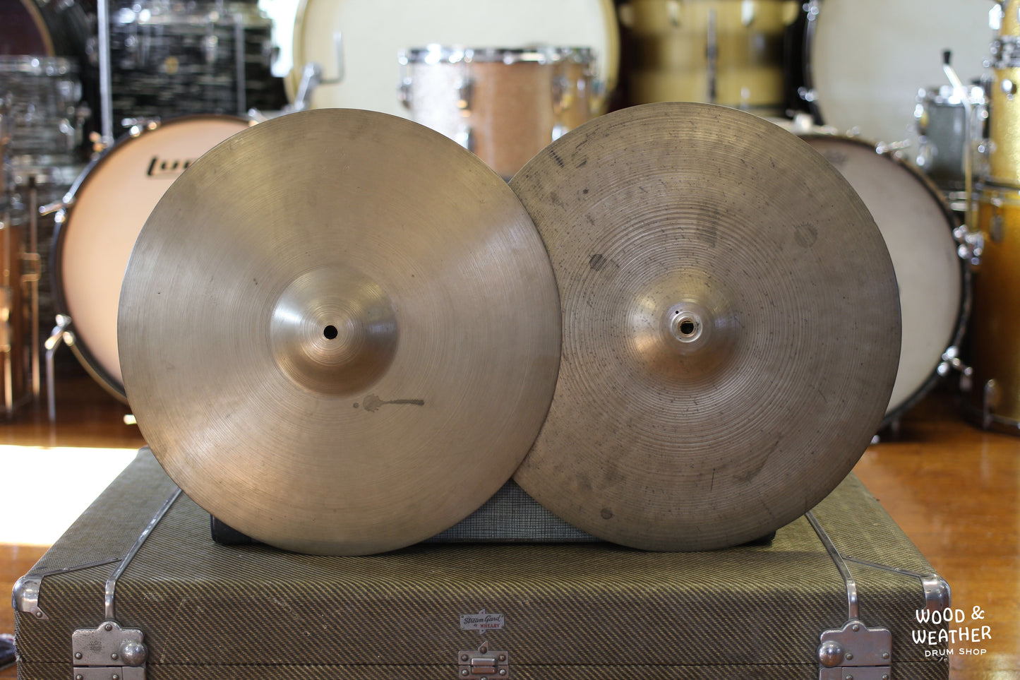1946-53 A. Zildjian 15" "Trans Stamp" Hi-Hat Cymbals 815/1240g