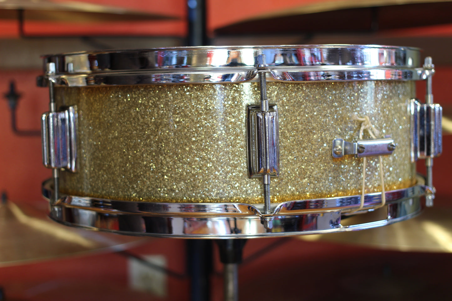 1960's Rogers 5"x14" Luxor Snare Drum in Gold Sparkle