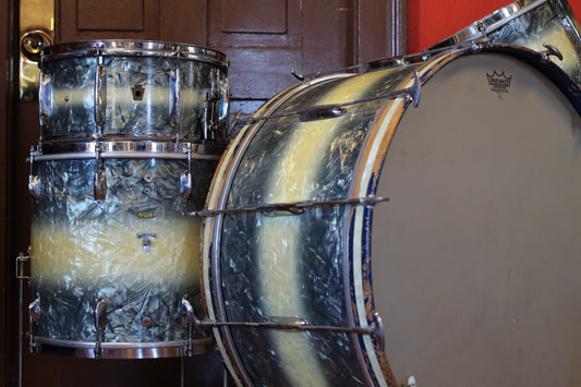 1939 WFL Ray Bauduc Dixieland Outfit in Blue & Marine Pearl 14x28 14x16 9x13 7x14