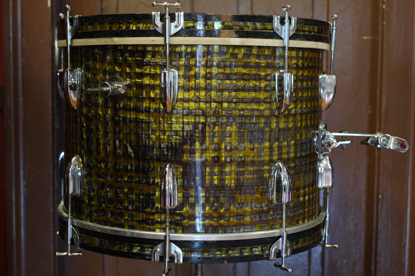 1960's Zim Gar Drum Set in Gold Ingot 14x20 14x14 8x12 5x14
