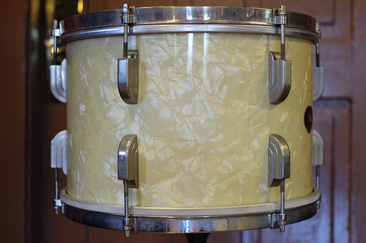 1950's Leedy & Ludwig Broadway in White Marine Pearl 14x24 16x16 9x13