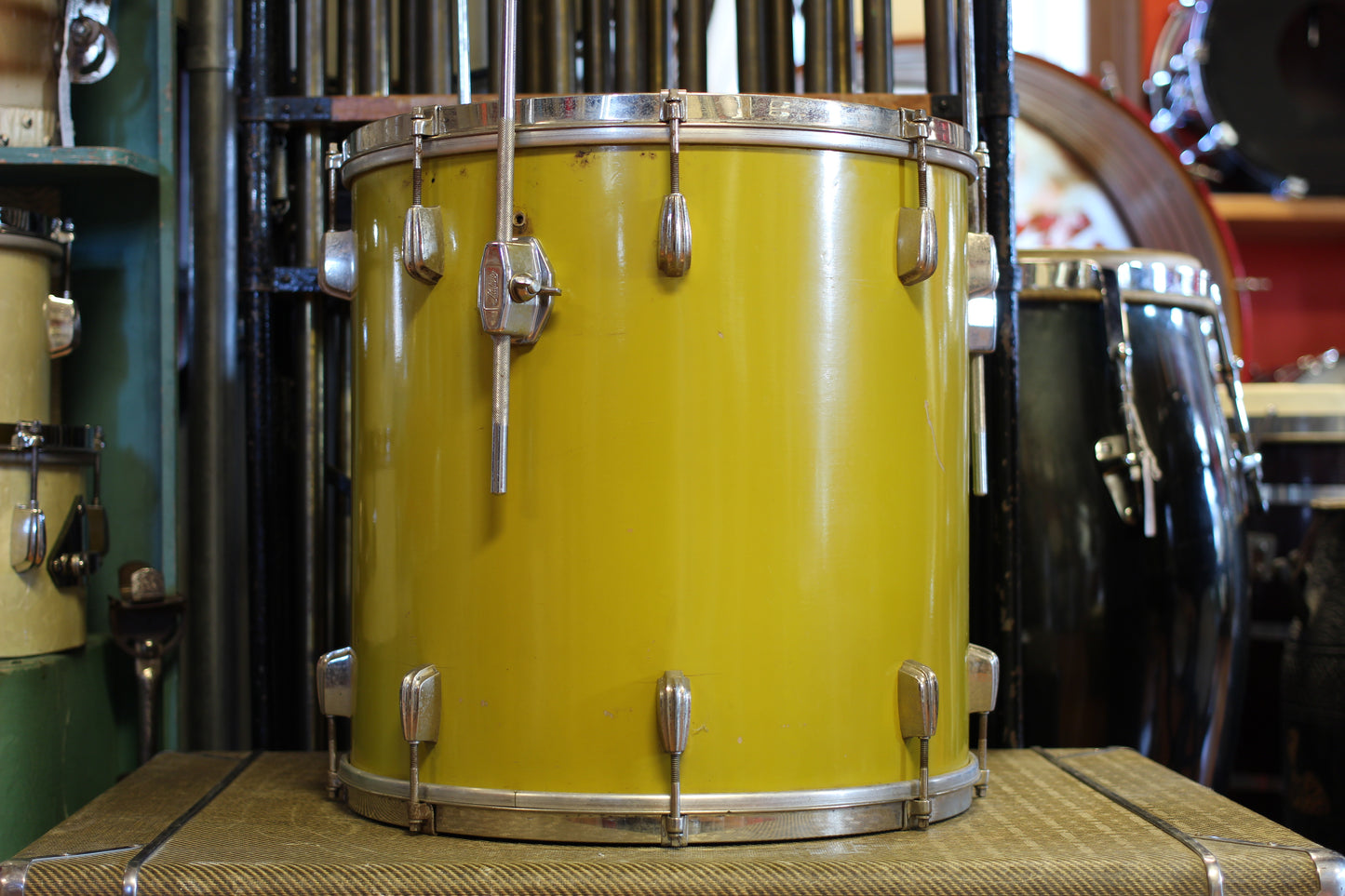 1940's Slingerland Radioking in Mustard Yellow Lacquer 14x20 16x16 12x14 9x13