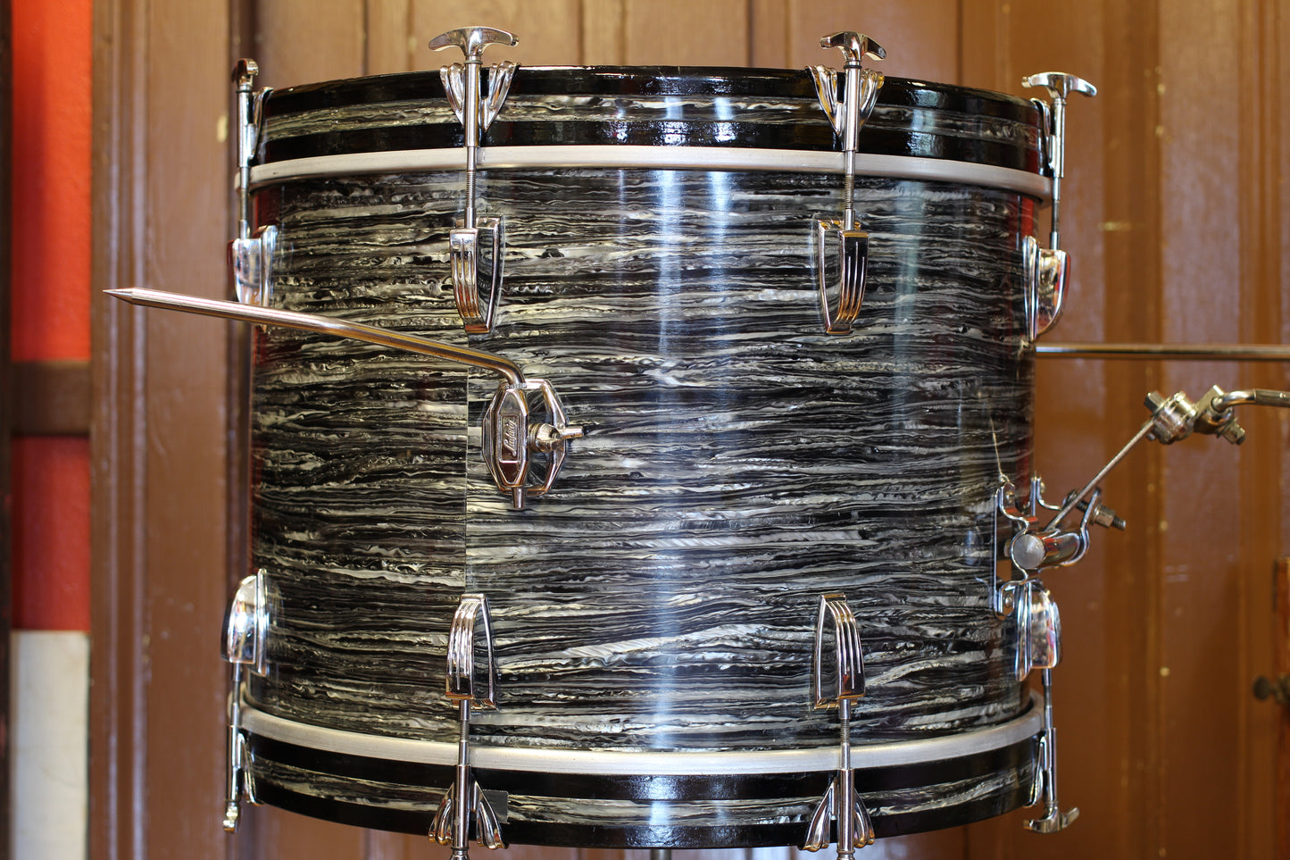 1968 Ludwig 'Downbeat' Outfit in Oyster Black Pearl 14x20 14x14 8x12