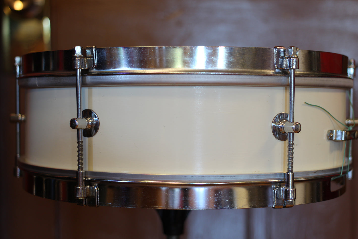 1960s Rogers Classmate Snare Drum in White Lacquer 4"x13"