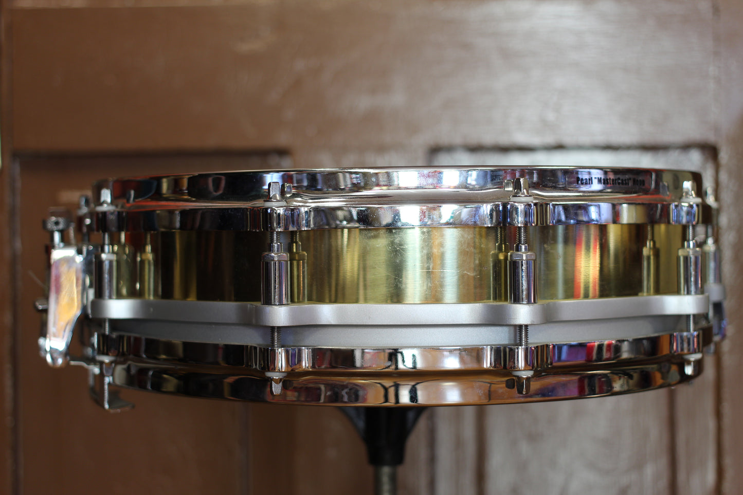 1980's Pearl 3.5"x14" Brass Free Floating Snare Drum