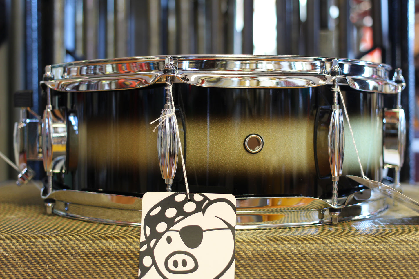 2022 Pork Pie Percussion Hip Pig 5"x14" in Black & Gold Duco