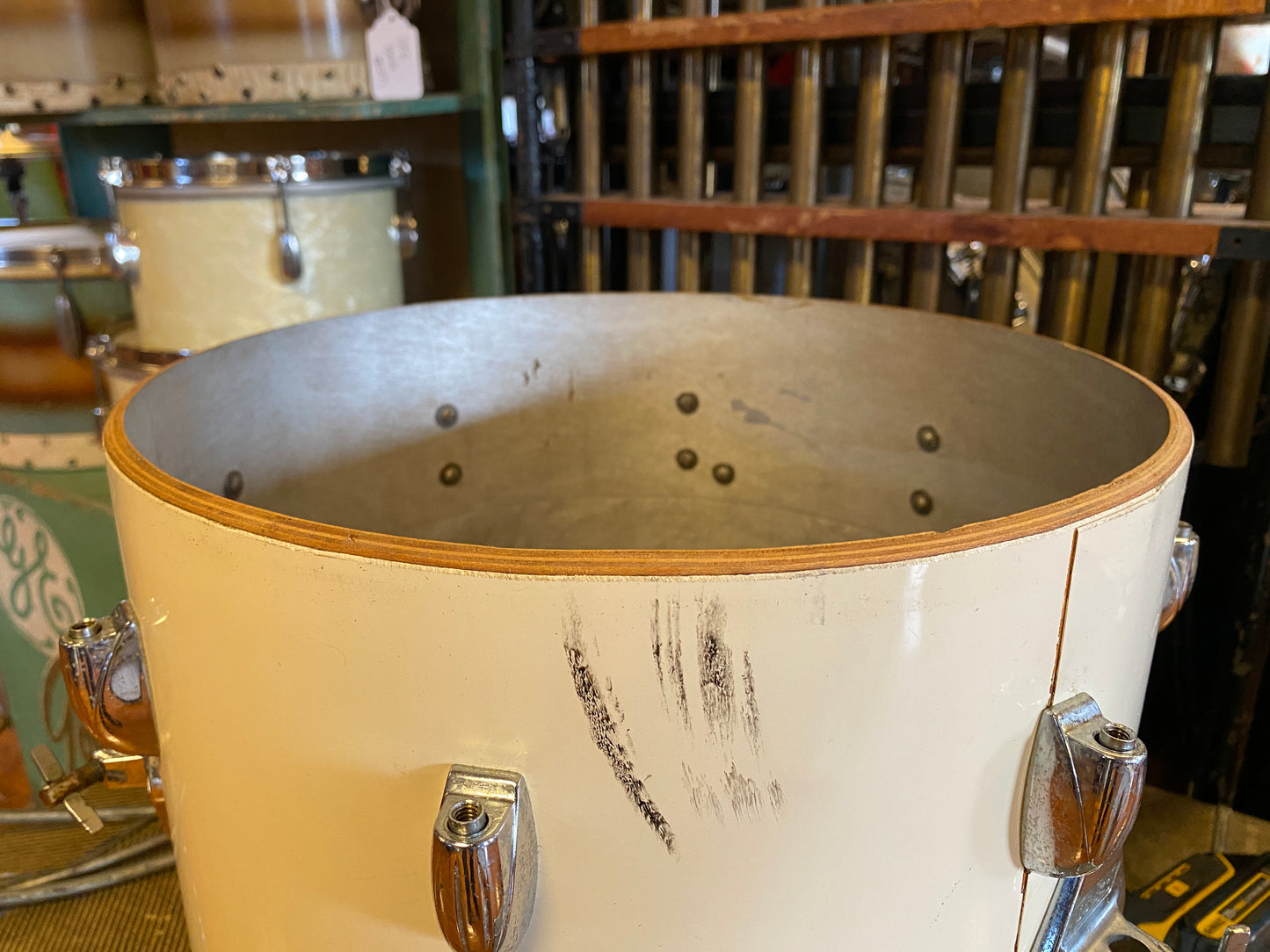 1960's Gretsch Progressive Jazz in White Gloss 14x20 14x14 8x12