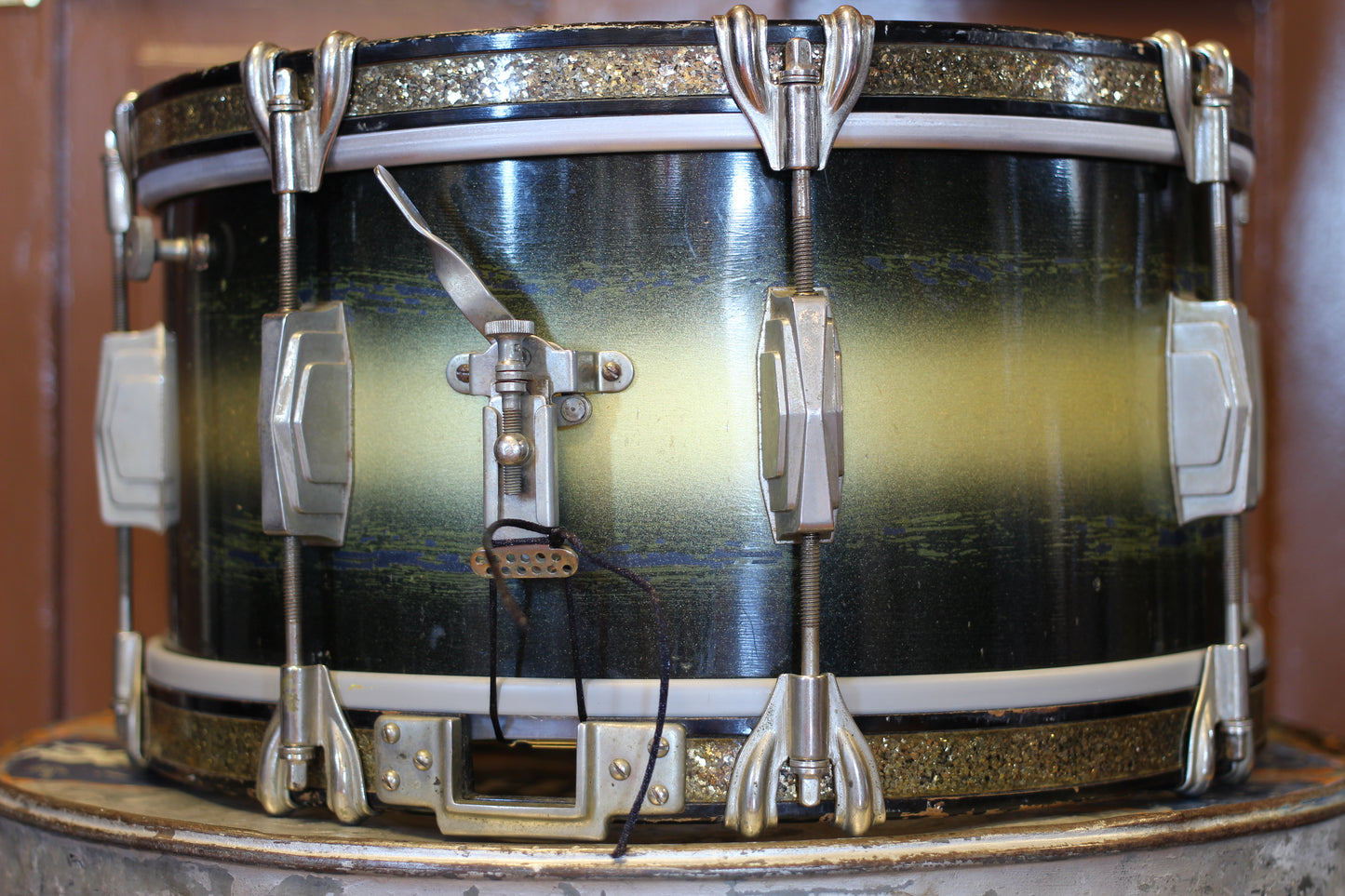 1939 Ludwig Standard Swing Model Snare Drum 7"x14" in Blue & Silver Duco