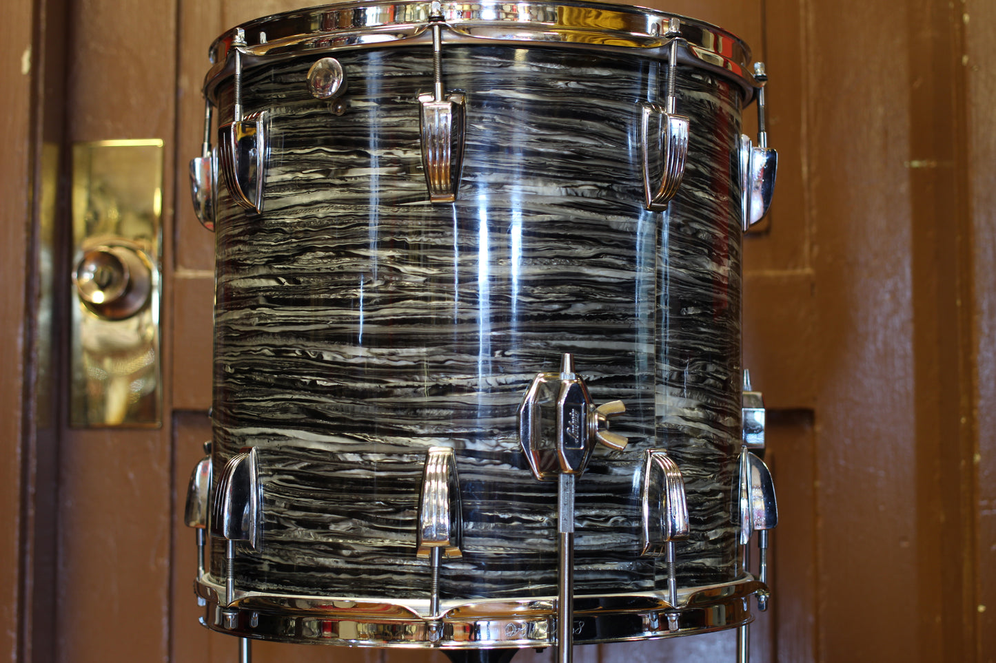 1968 Ludwig 'Downbeat' Outfit in Oyster Black Pearl 14x20 14x14 8x12