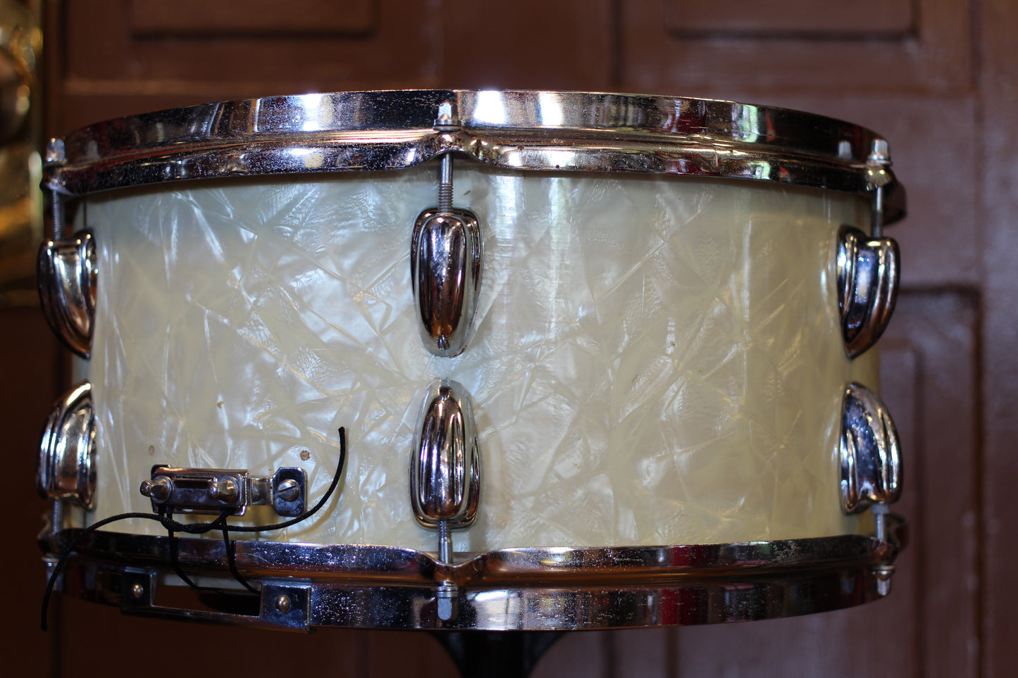 Vintage Slingerland/Legend Modified Snare Drum 6.5"x14" in White Marine Pearl