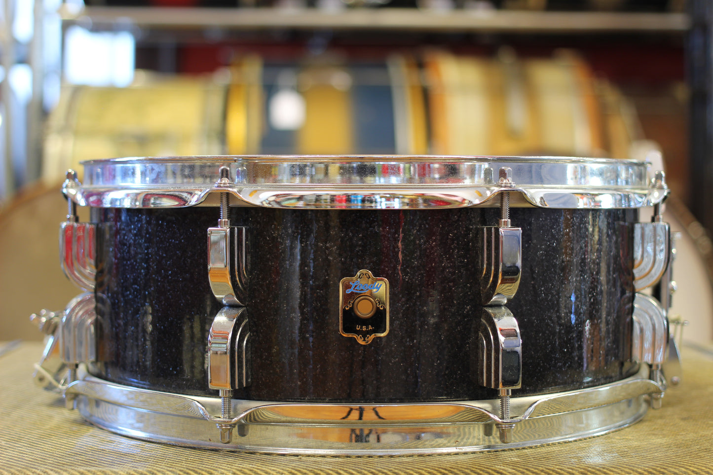 2000's Leedy / Gretsch 5.5"x14" Snare Drum in Black Sparkle