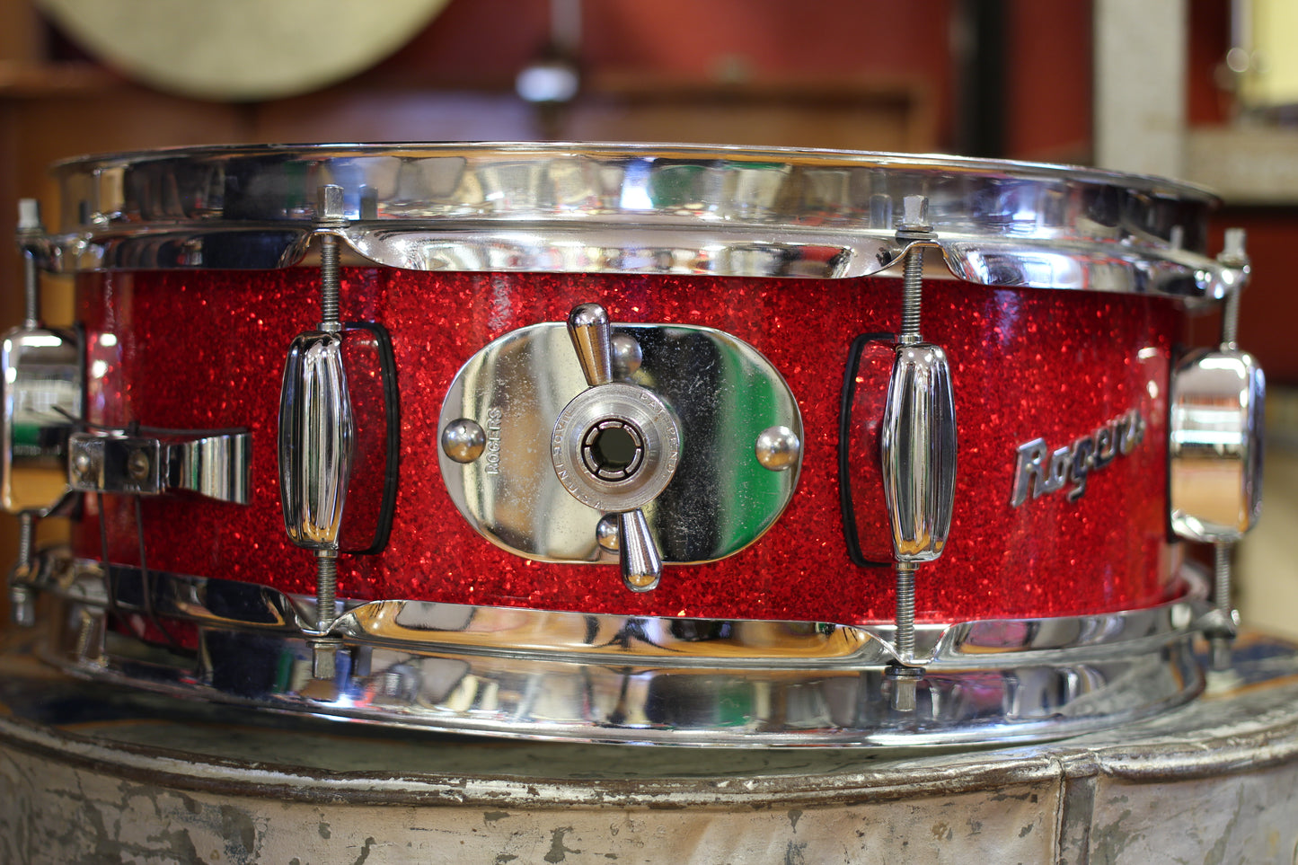1960's Rogers 5"x14" Holiday Snare Drum in Sparkling Red Pearl