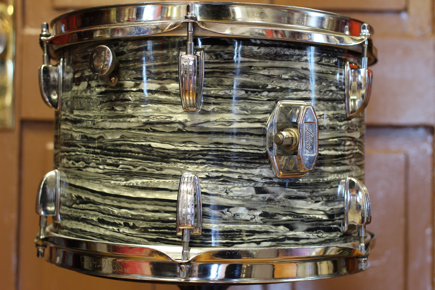1968 Ludwig 'Downbeat' Outfit in Oyster Black Pearl 14x20 14x14 8x12