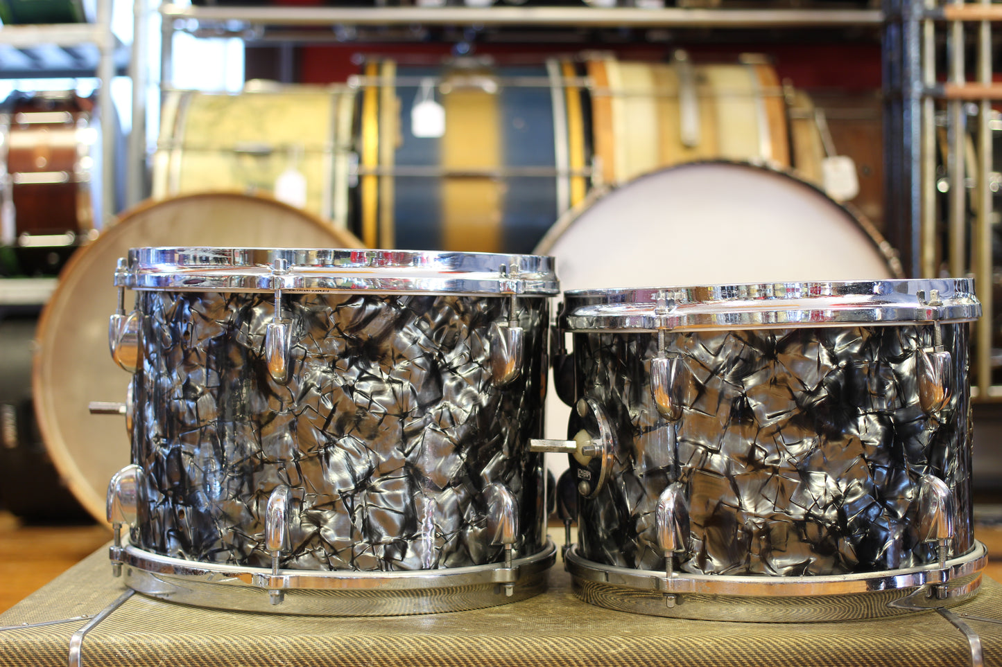 1970's Gretsch 'Blackhawk' in Black Diamond Pearl 14x22 16x16 9x13 8x12