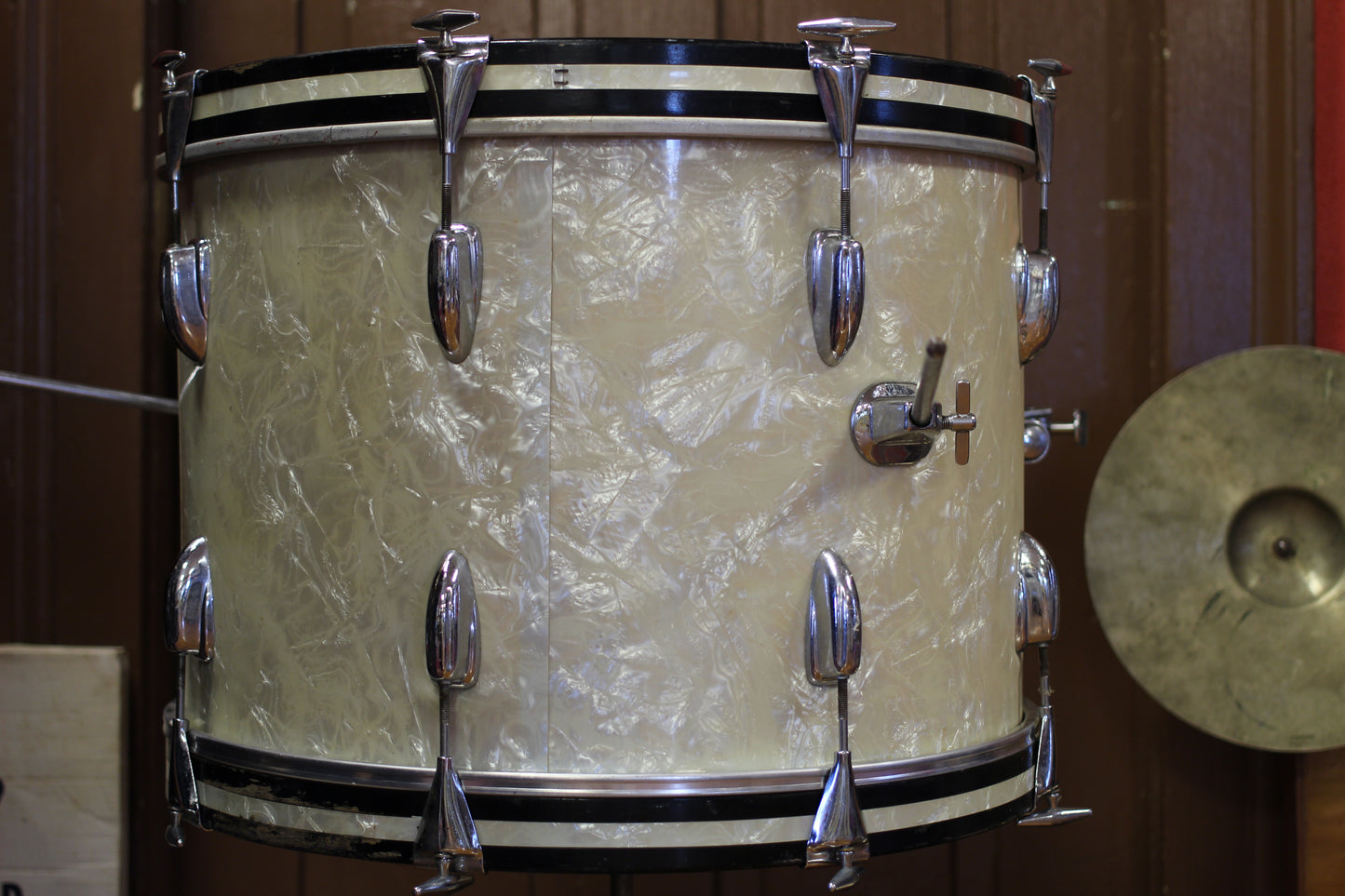 1960's Slingerland Modern Jazz in White Marine Pearl 14x20 14x14 8x12