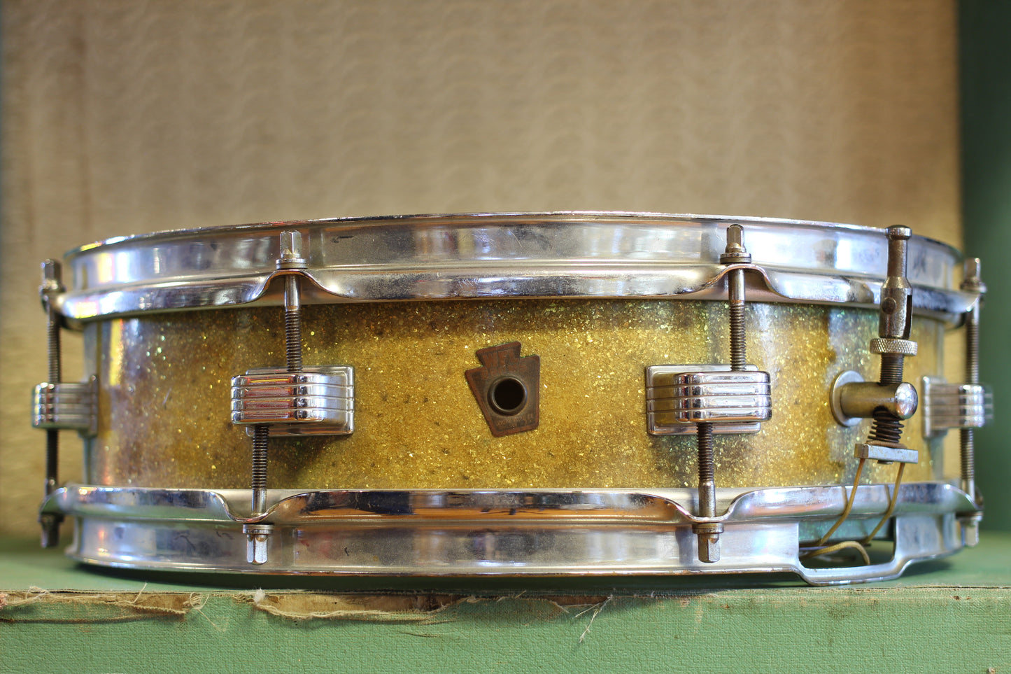 1950's WFL 4"x14" Compacto Snare Drum in Sparkling Green Pearl