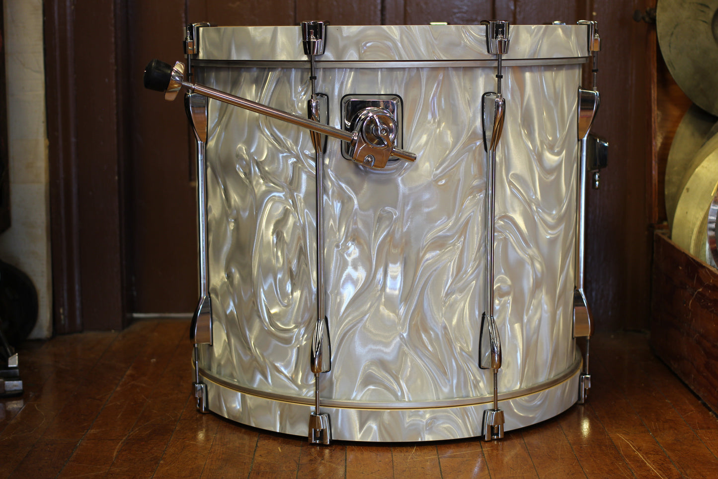 Used Tama Superstar Hyperdrive Kit in White Satin Flame 18x22 16x16 9x12
