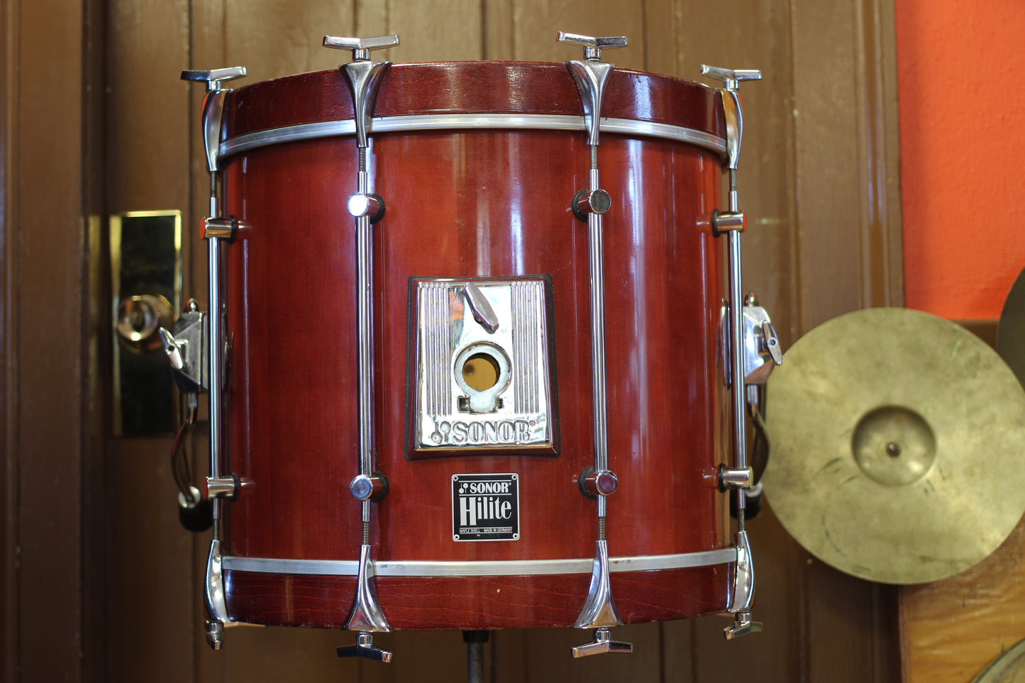 1990's Sonor Hilite in Red Maple 15x18 15x14 10x12 9x10