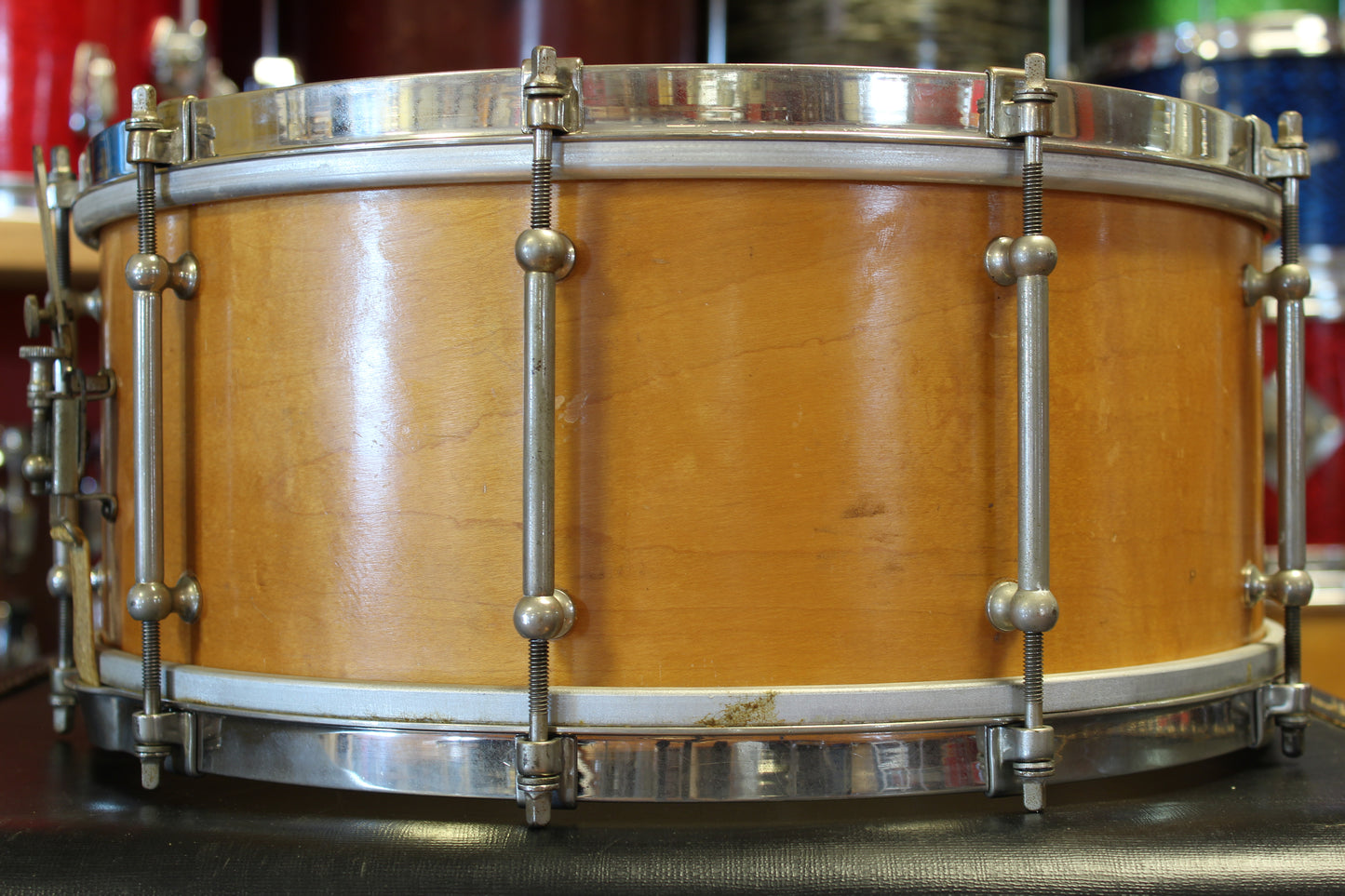 1920's Ludwig 6.5"x15" Wood-Shell Standard Snare Drum in Natural Maple