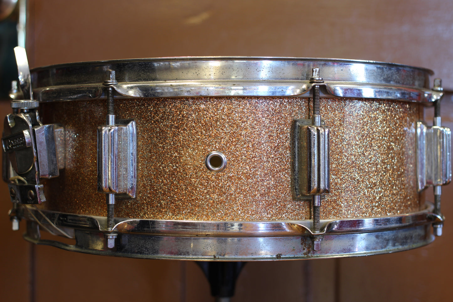 1960's Rogers 5"x14" Powertone Snare Drum in Champagne Sparkle