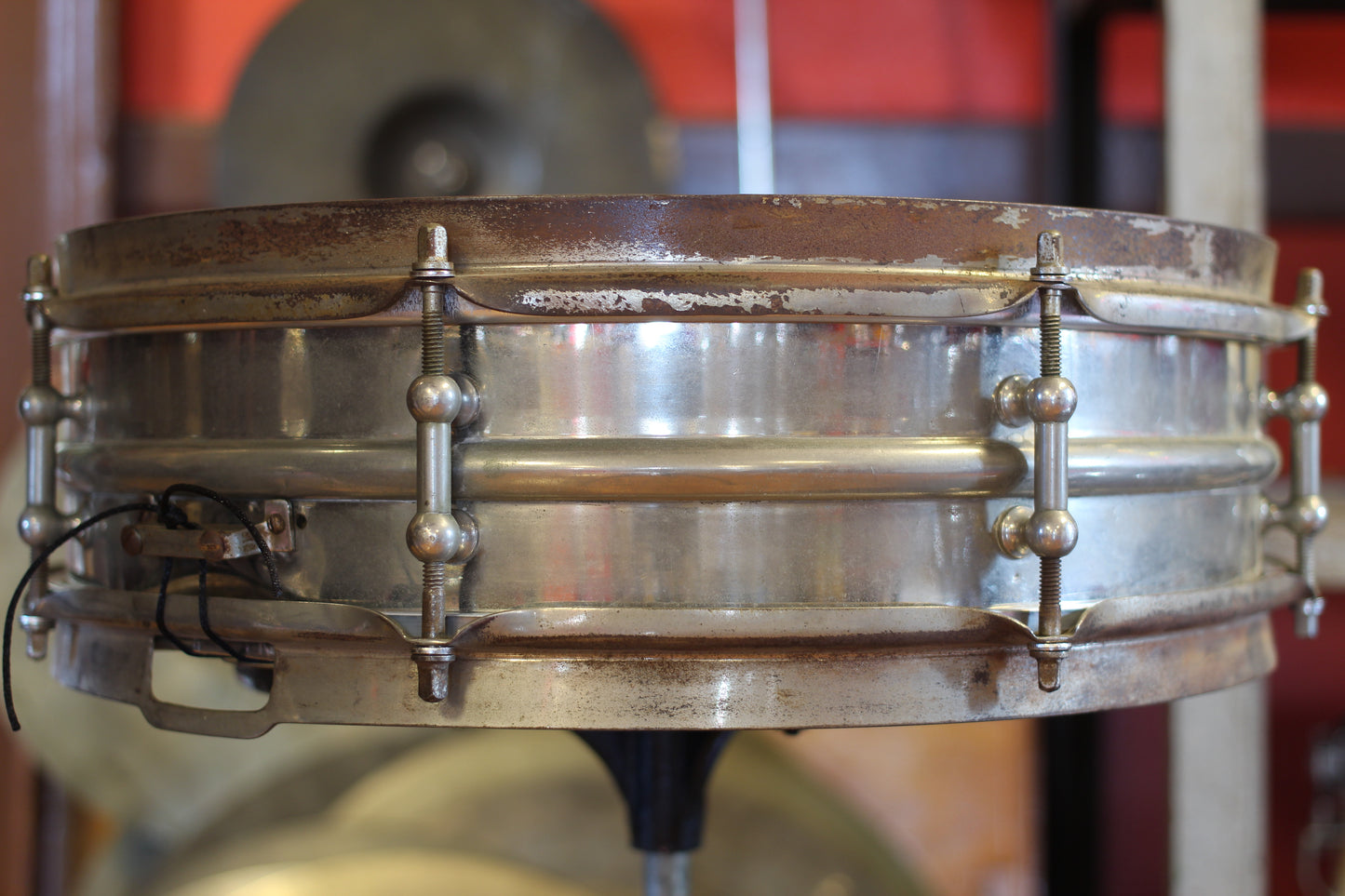 1920's Ludwig 'Dance Model' Snare Drum 4"x14" Nickel over Brass 2-Piece shell