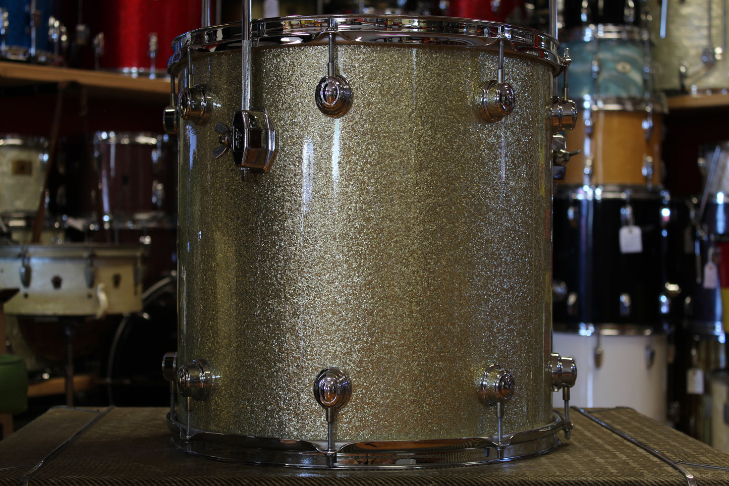 00's Montineri Custom Drums Maple/Poplar/Maple in Aged Silver Sparkle 14x24 16x16 9x13 5.5x14