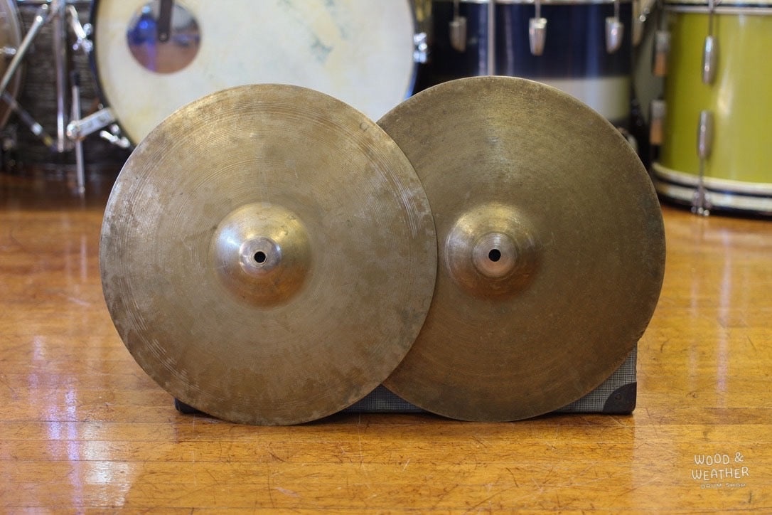 1930s A. Zildjian 14" "First Stamp" Hi-Hat Cymbals 575/655g