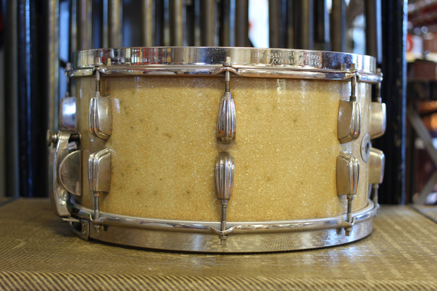 1940's Slingerland Radioking 'Buddy Schutz' Sparkling Silver Pearl 14x24 16x16 9x13 7x14