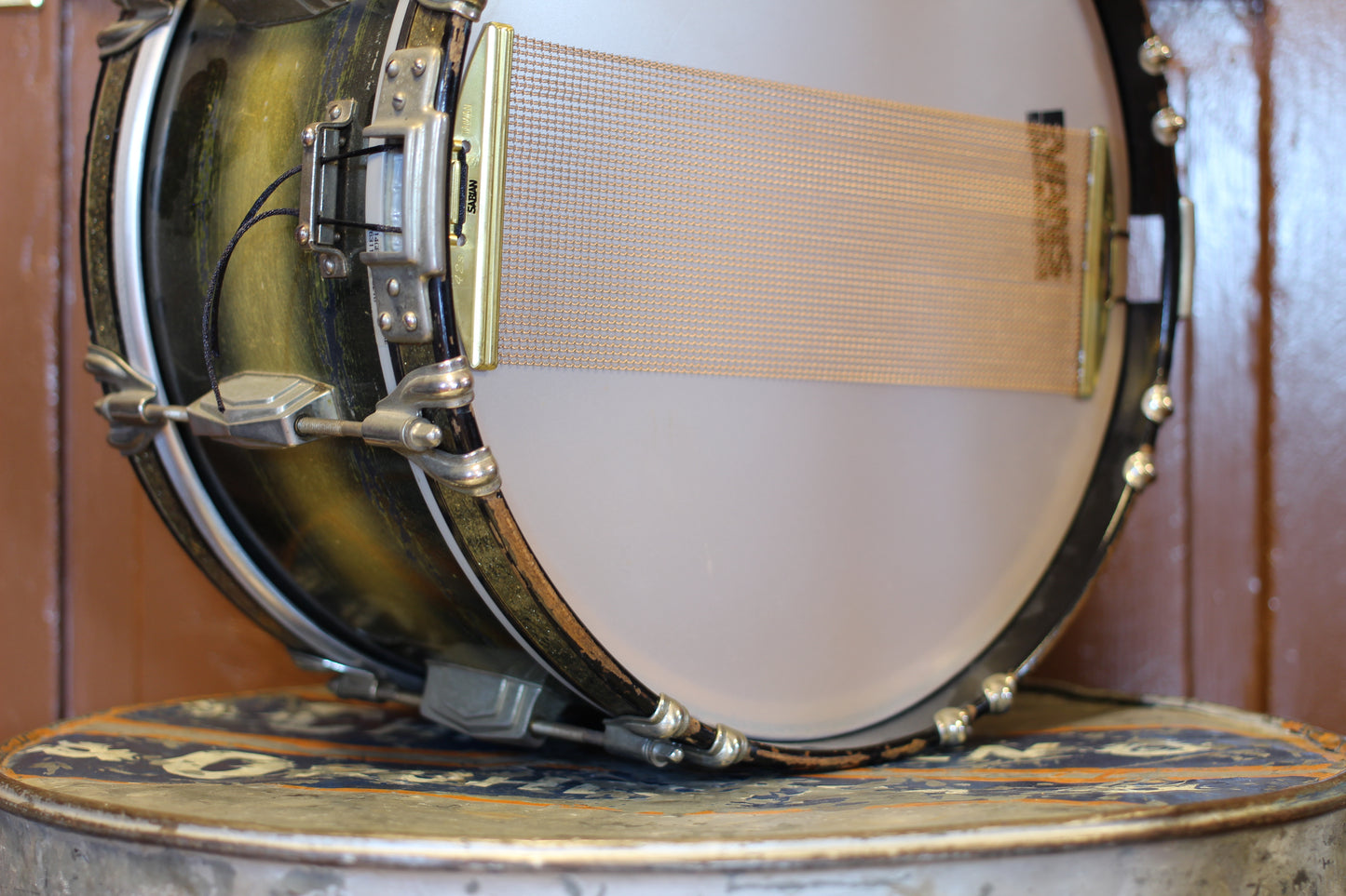 1939 Ludwig Standard Swing Model Snare Drum 7"x14" in Blue & Silver Duco