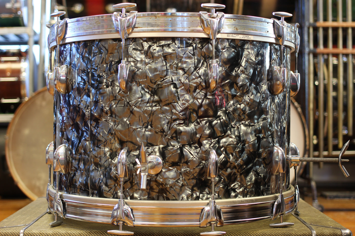 1970's Gretsch 'Blackhawk' in Black Diamond Pearl 14x22 16x16 9x13 8x12