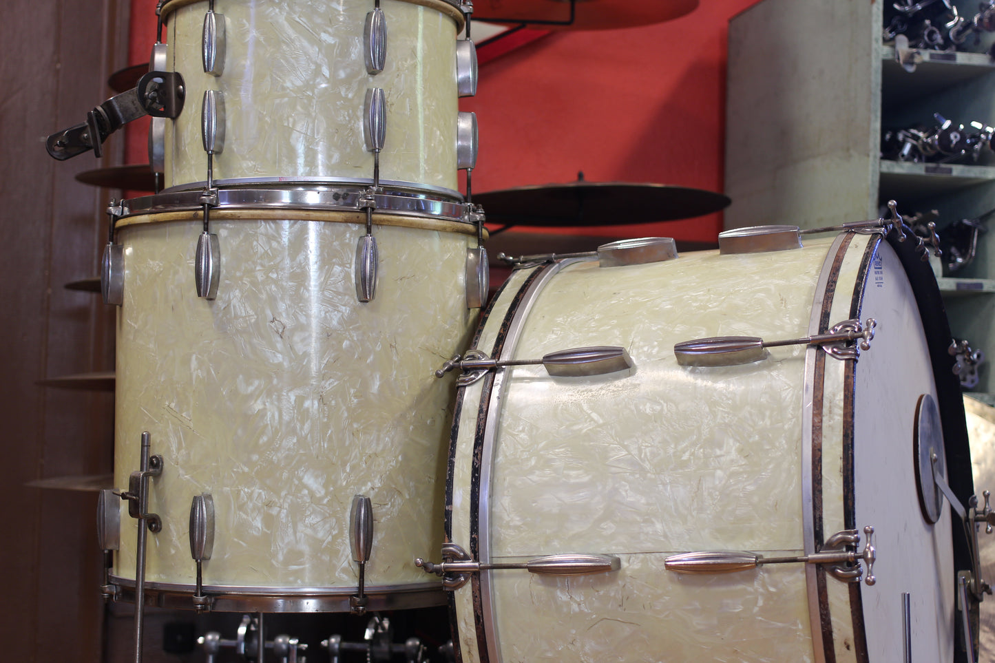 1940's Slingerland Radioking Gene Krupa Deluxe in Marine Pearl 14x26 16x16 9x13